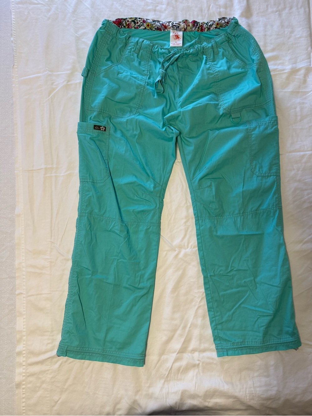 koi Teal Boot Cut Scrub Pants